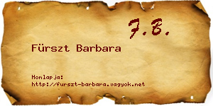 Fürszt Barbara névjegykártya