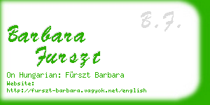 barbara furszt business card