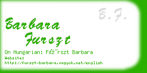 barbara furszt business card